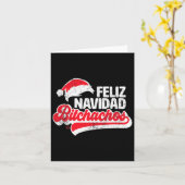 Feliz Navidad Achos Grappige Kerstman Spaanse Kers Kaart (Gele Bloem)