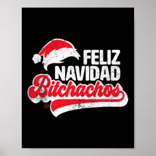 Feliz Navidad Achos Grappige Kerstman Spaanse Kers Poster