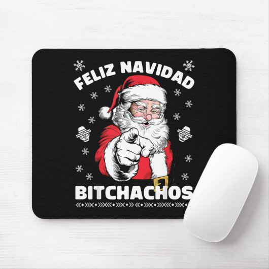 Feliz Navidad Achos Shirt Merry Xmas Funny Santa  Muismat (Met muis)