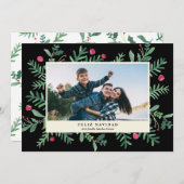 Feliz Navidad Acuarela | Tarjeta DE Navidad Feestdagenkaart (Voorkant / Achterkant)