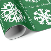 Feliz Navidad Add Family Recipients Name Christmas Cadeaupapier (Rol Hoek)