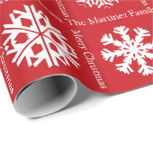 Feliz Navidad Add Family Recipients Name Christmas Cadeaupapier (Rol Hoek)