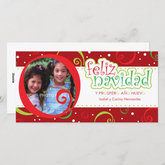 feliz navidad (alegre) feestdagenkaart (Voorkant / Achterkant)