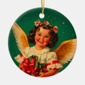 "Feliz Navidad" Angel Keramisch Ornament (Voorkant)
