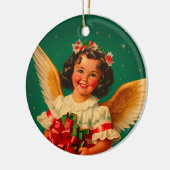 "Feliz Navidad" Angel Keramisch Ornament (Links)