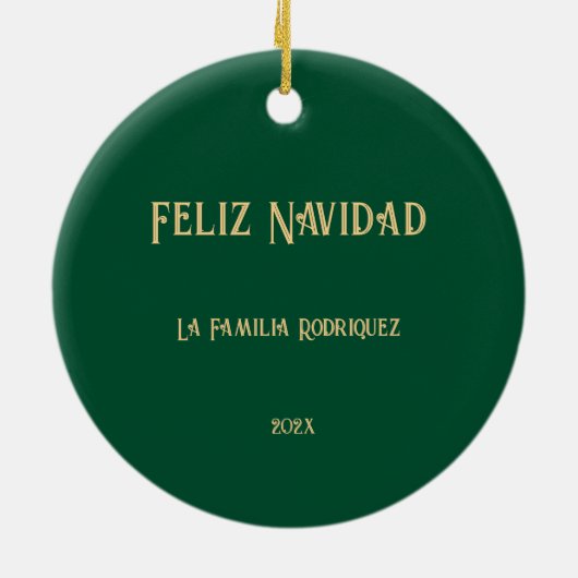 "Feliz Navidad" Angel Keramisch Ornament (Achterkant)