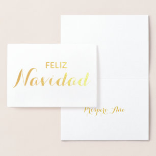 Feliz Navidad Año Spaans kerstcadeauscript Folie Kaarten