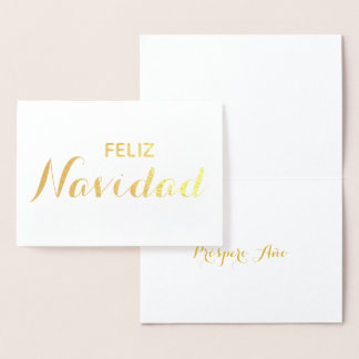 Feliz Navidad Año Spaans kerstcadeauscript Folie Kaarten