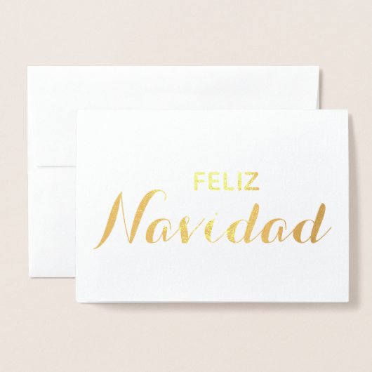 Feliz Navidad Año Spaans kerstcadeauscript Folie Kaarten (Voorkant met envelop)