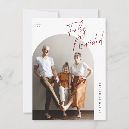 Feliz Navidad Arch Foto Kerstmis Feestdagenkaart (Voorkant)