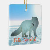 Feliz Navidad - Arctic Fox Keramisch Ornament (Rechts)