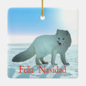 Feliz Navidad - Arctic Fox Keramisch Ornament (Achterkant)