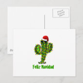 Feliz Navidad - Arizona Kerstmis Saguaro Lichten Feestdagenkaart (Voorkant / Achterkant)