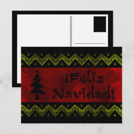 Feliz Navidad arriba Feestdagenkaart (Voorkant / Achterkant)