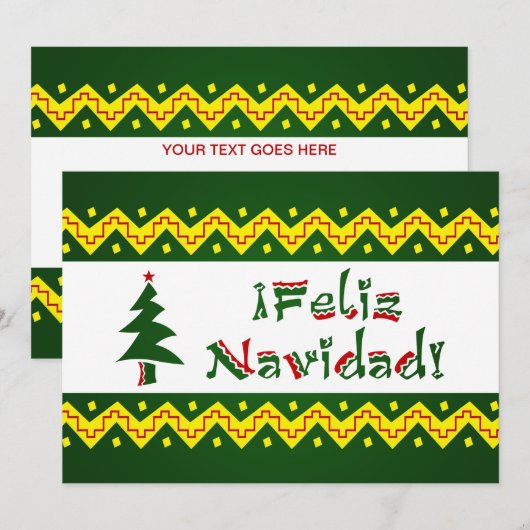 Feliz Navidad arriba Kaart (Voorkant / Achterkant)