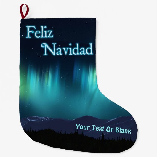 Feliz Navidad - Aurora Borealis Grote Kerstsok (Voorkant)