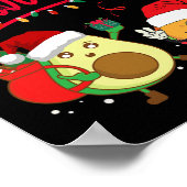 Feliz Navidad Avocado Tacos Mexicaanse kerstMannen Poster (Hoek)