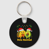 Feliz Navidad Avocado Tacos Mexican Xmas Family Ma Sleutelhanger (Voorkant)