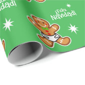 ¡Feliz Navidad! Baby Gingerbread op Green-Editable Cadeaupapier (Rol Hoek)