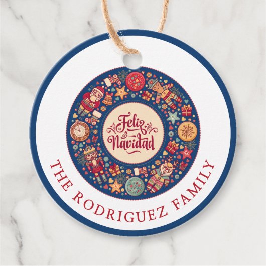 Feliz Navidad Bedankjes Labels (Voorkant)