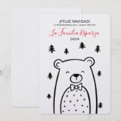 Feliz Navidad Beer in de bossen Feestdagenkaart (Voorkant / Achterkant)