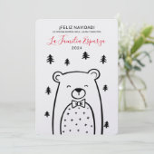 Feliz Navidad Beer in de bossen Feestdagenkaart (Staand voorkant)
