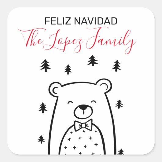 Feliz Navidad Beer Kerst stickers (Voorkant)