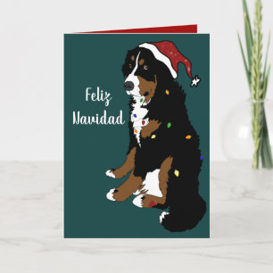 Feliz Navidad Bernese Mountain Dog Kaart
