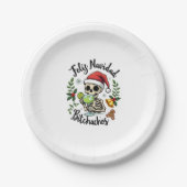 Feliz Navidad Bitchachos Funny Skull Spanish Merry Papieren Bordje (Voorkant)