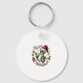 Feliz Navidad Bitchachos Funny Skull Spanish Merry Sleutelhanger (Voorkant)