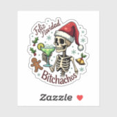 Feliz Navidad Bitchachos Funny Skull Spanish Merry Sticker (Vel)