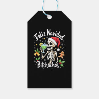 Feliz Navidad Bitchachos Grappige Schedel Spaanse  Cadeaulabel