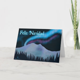 Feliz Navidad - Blue Aurora Feestdagen Kaart