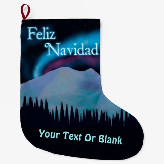 Feliz Navidad - Blue Aurora Grote Kerstsok (Voorkant)