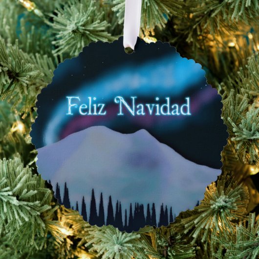 Feliz Navidad - Blue Aurora Ornament Kaart (Insitu (Drie))