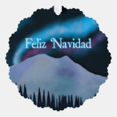 Feliz Navidad - Blue Aurora Ornament Kaart (Voorkant)