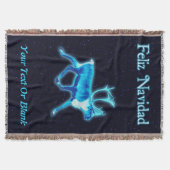 Feliz Navidad - Blue Cariou (rendier) Deken (Voorkant)