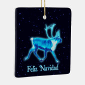 Feliz Navidad - Blue Cariou (rendier) Keramisch Ornament (Rechts)
