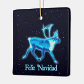 Feliz Navidad - Blue Cariou (rendier) Keramisch Ornament (Links)
