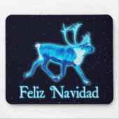 Feliz Navidad - Blue Cariou (rendier) Muismat (Voorkant)