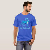 Feliz Navidad - Blue Cariou (rendier) T-shirt (Voorkant volledig)