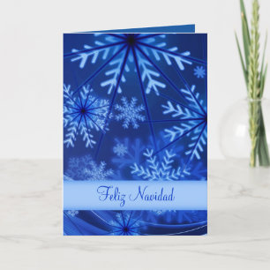 Feliz Navidad Blue Snowflakes kerstKaart Feestdagen Kaart