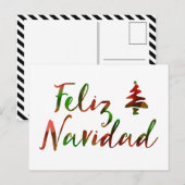 Feliz Navidad (bokeh boomlichten) Feestdagenkaart (Voorkant / Achterkant)