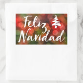 Feliz Navidad (bokeh-lichten) Rechthoekige Sticker (Tas)