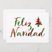 Feliz Navidad (boomverlichting) Feestdagenkaart (Voorkant / Achterkant)