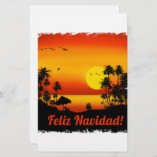 feliz Navidad Briefpapier (Voorkant / Achterkant)
