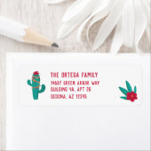 Feliz Navidad Bright en Feestelijke Cactus Kerstmi Etiket (Insitu)