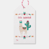Feliz Navidad Bright en Feestelijke Llama Kerstmis Cadeaulabel (Voorkant)