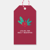 Feliz Navidad Bright en Feestelijke Llama Kerstmis Cadeaulabel (Achterkant)