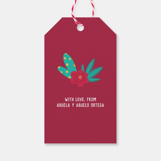 Feliz Navidad Bright en Feestelijke Llama Kerstmis Cadeaulabel (Achterkant)